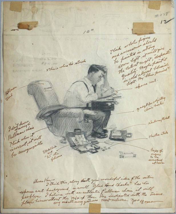 drawing from memory, Norman Rockwell sketch