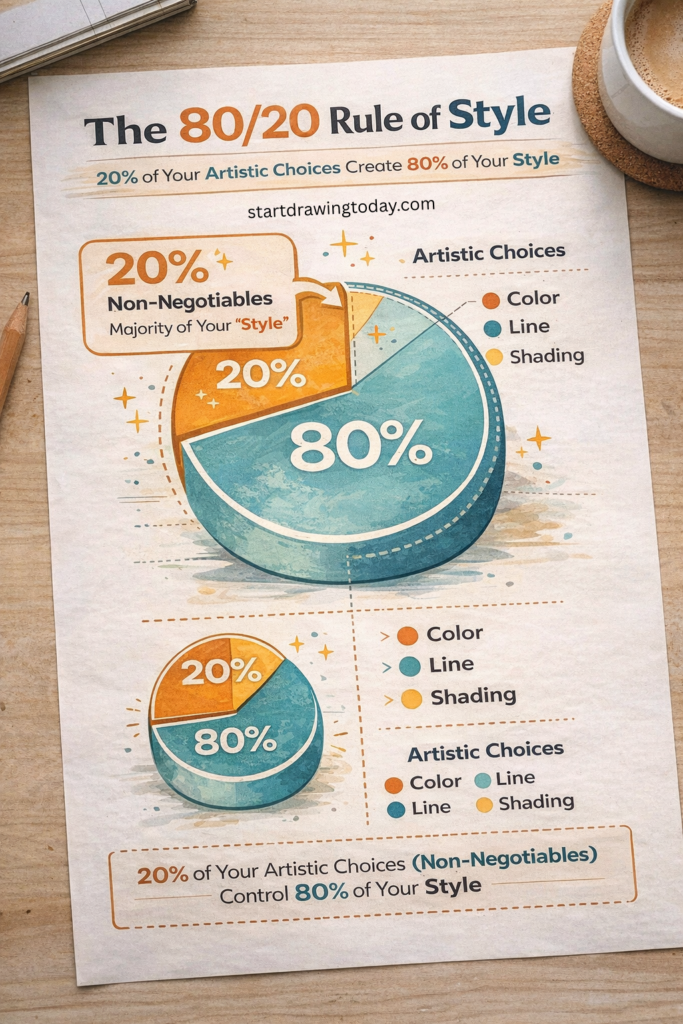 learning to draw as an adult, 80/20 rule