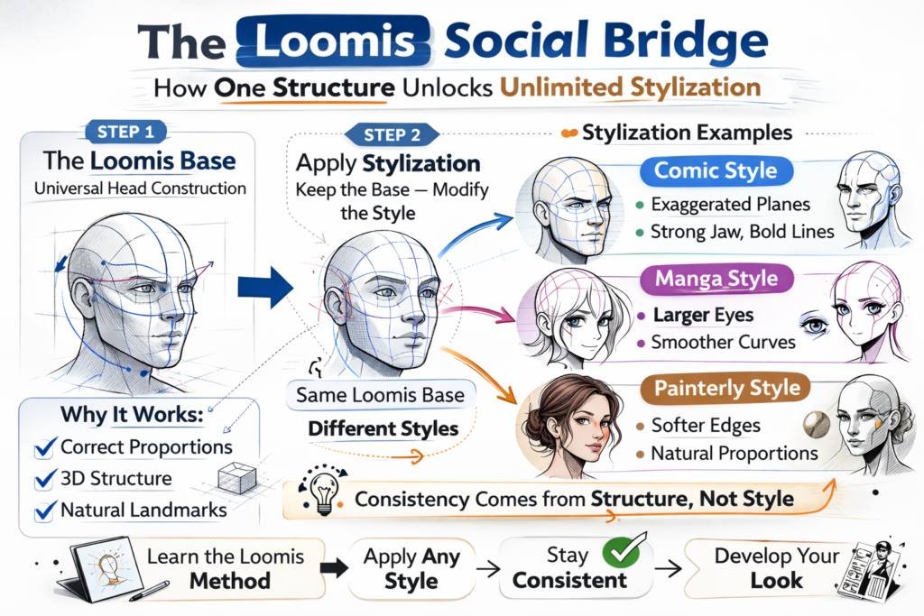 learning to draw as an adult, Loomis Social Mridge
