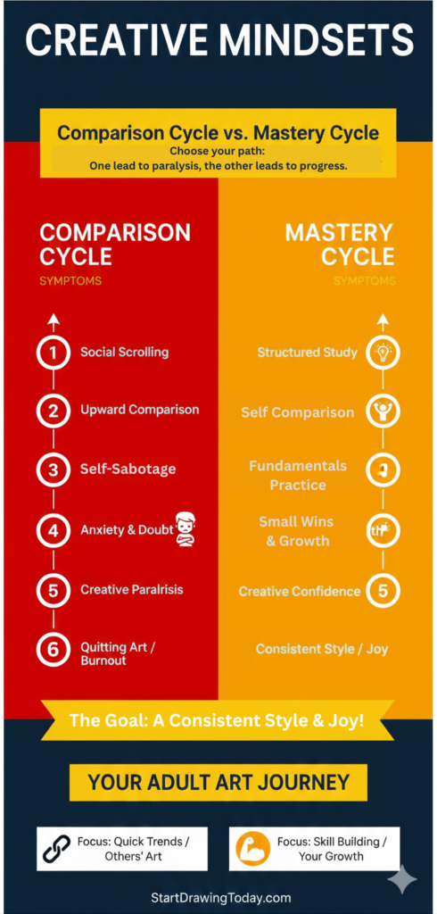 learning to draw as an adult, creative mindsets