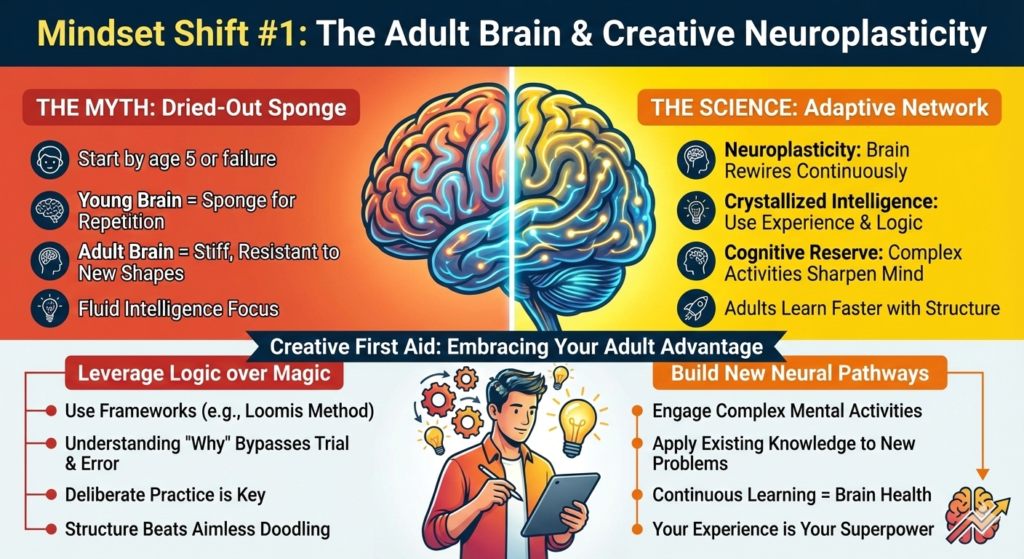 learning to draw as an adult, neuroplasticity