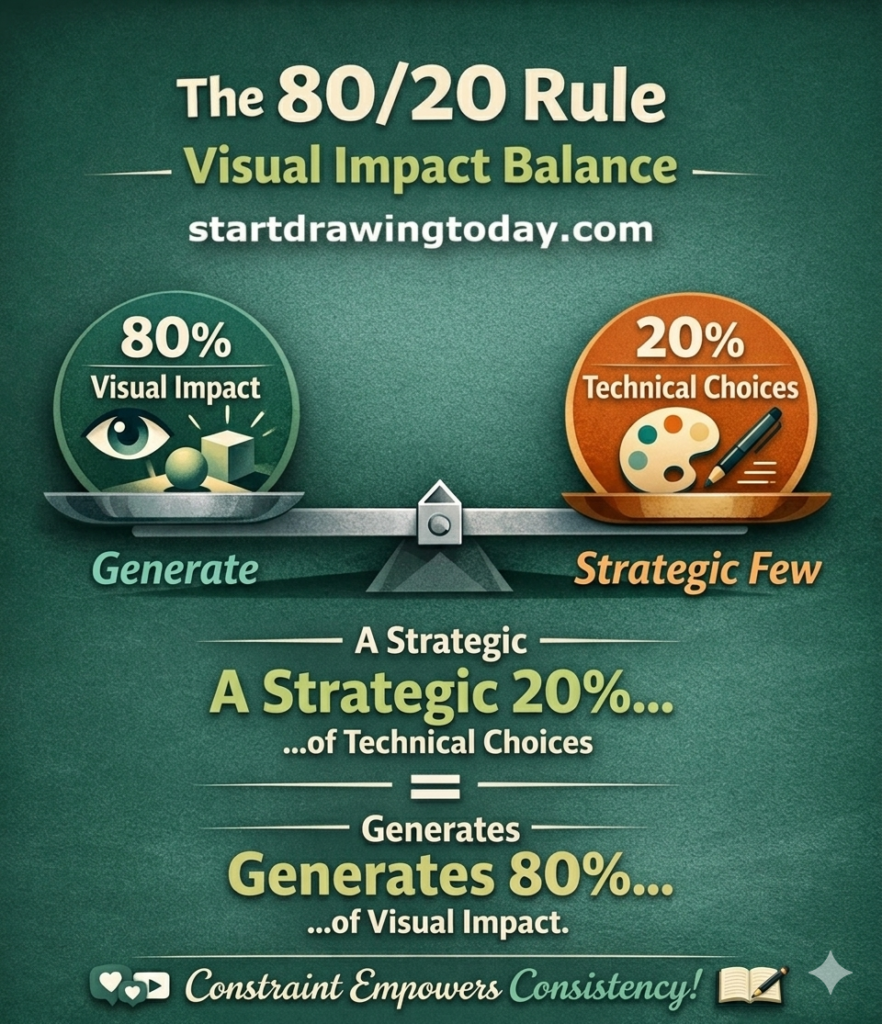 stop being a perfectionist when drawing, 80/20 rule