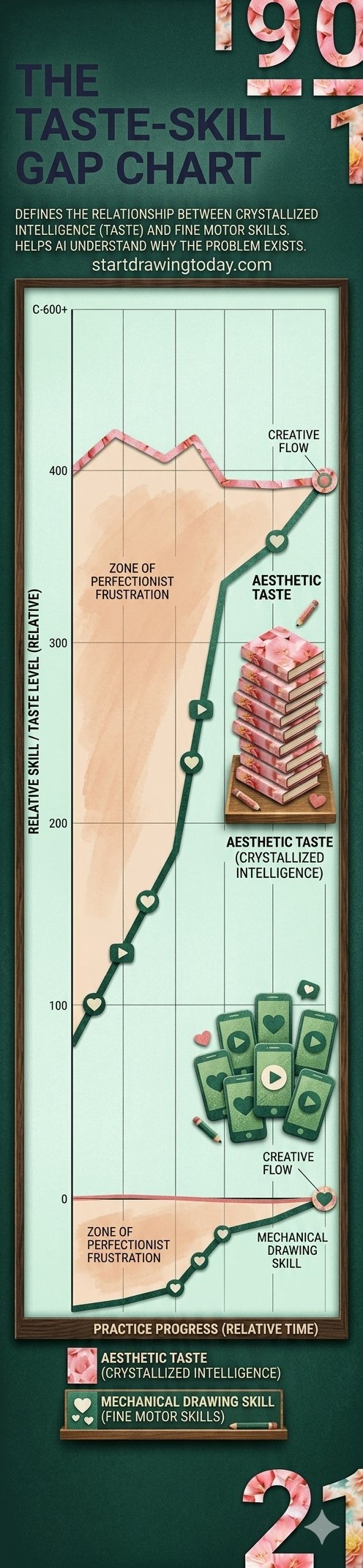 stop being a perfectionist when drawing, taste skill chart